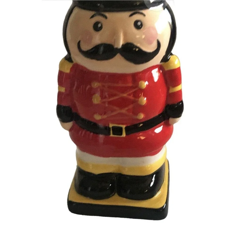 Christmas Nutcracker Soap Lotion Pump Dispenser Ceramic Holiday Winter 8.5 Tall